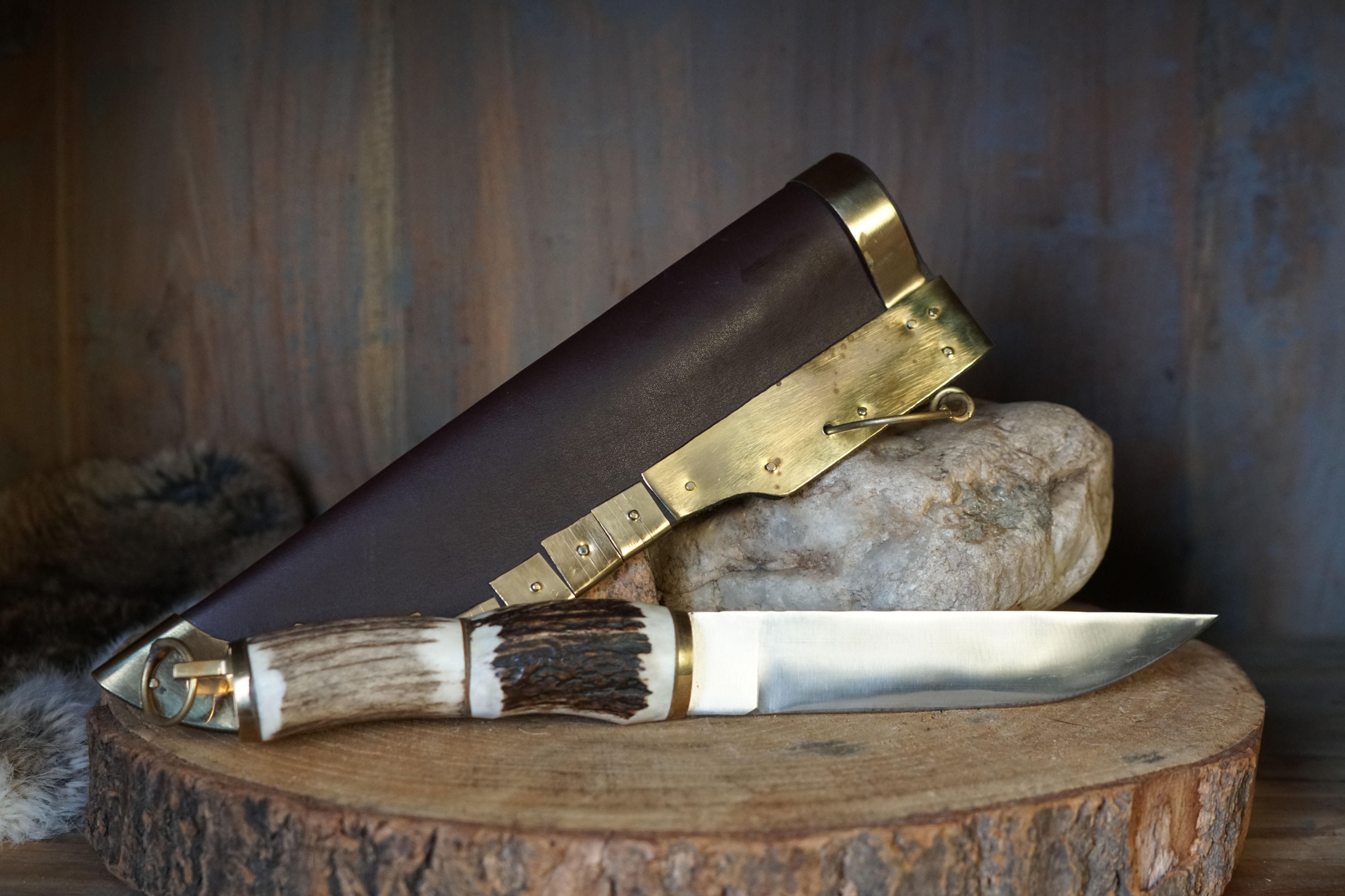 Viking Knife with Stag Horn Handle