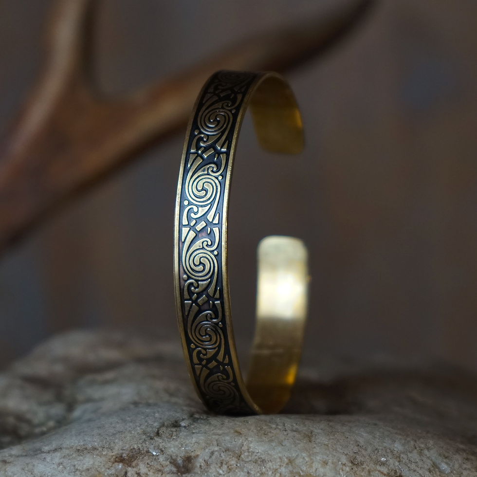 Thumbnail: Celtic Bracelet Messing - Bronze Spirals