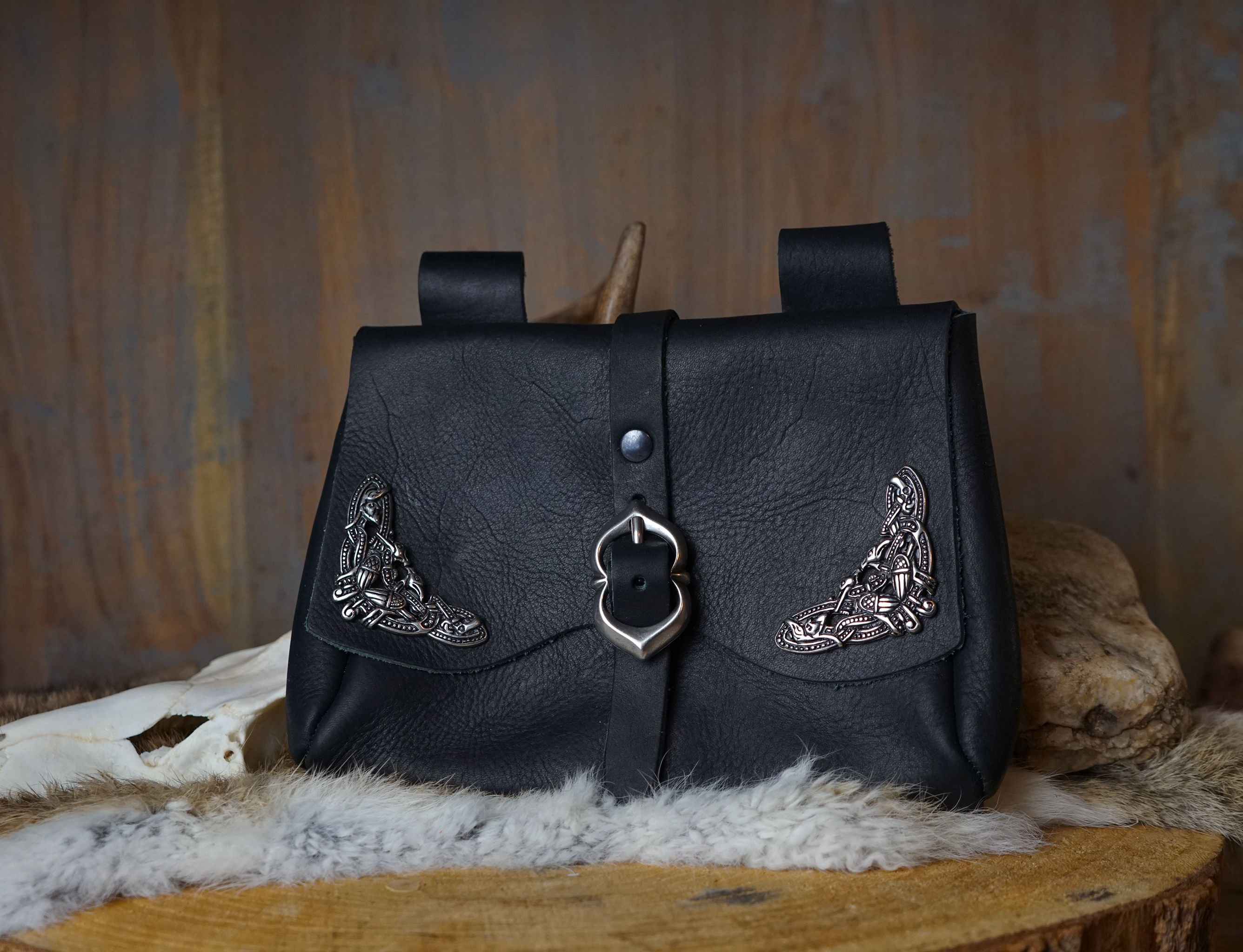 Lilja - Medieval Belt Pouch Black