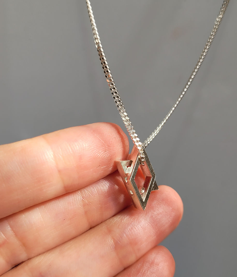 Thumbnail: מגן דוד מתפרק מכסף S תליון בלבד