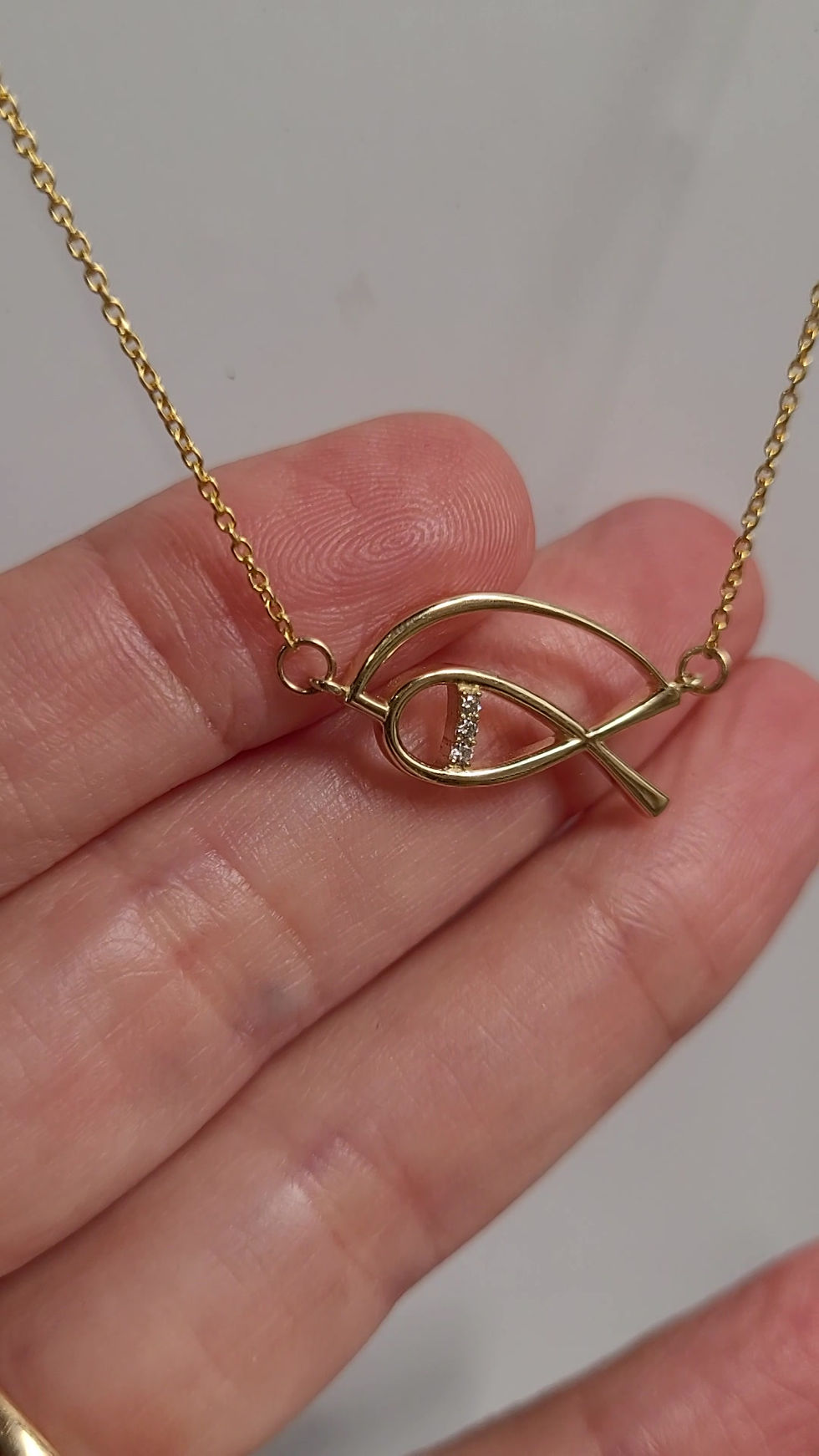 תמונה ממוזערת: שרשרת עין זהב צהוב 14K משובצת יהלומים