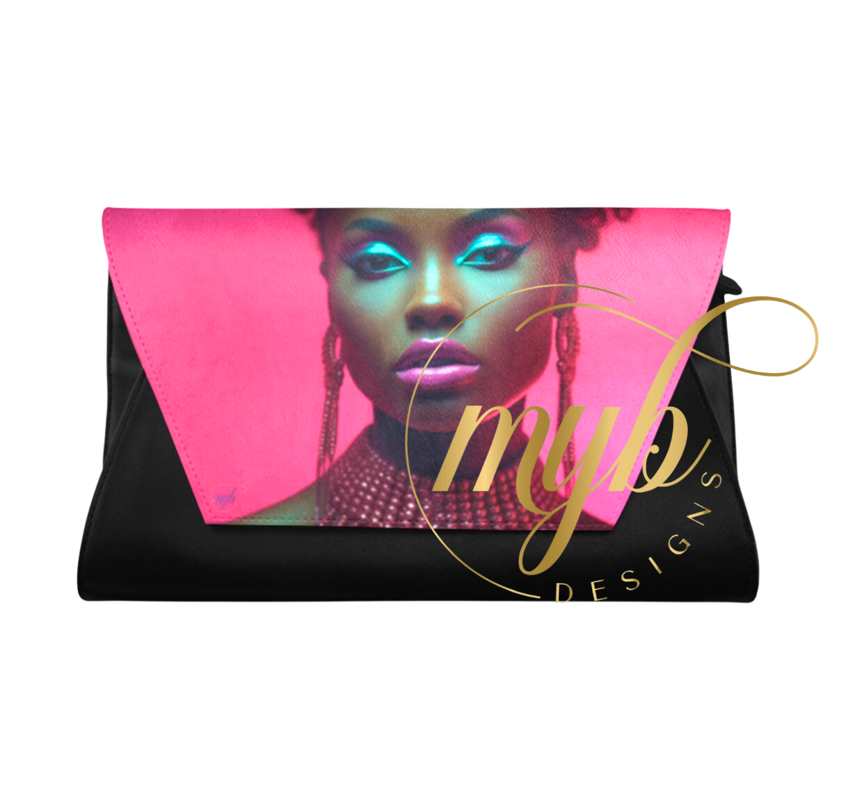 Pink and Green Beauty Clutch Bag