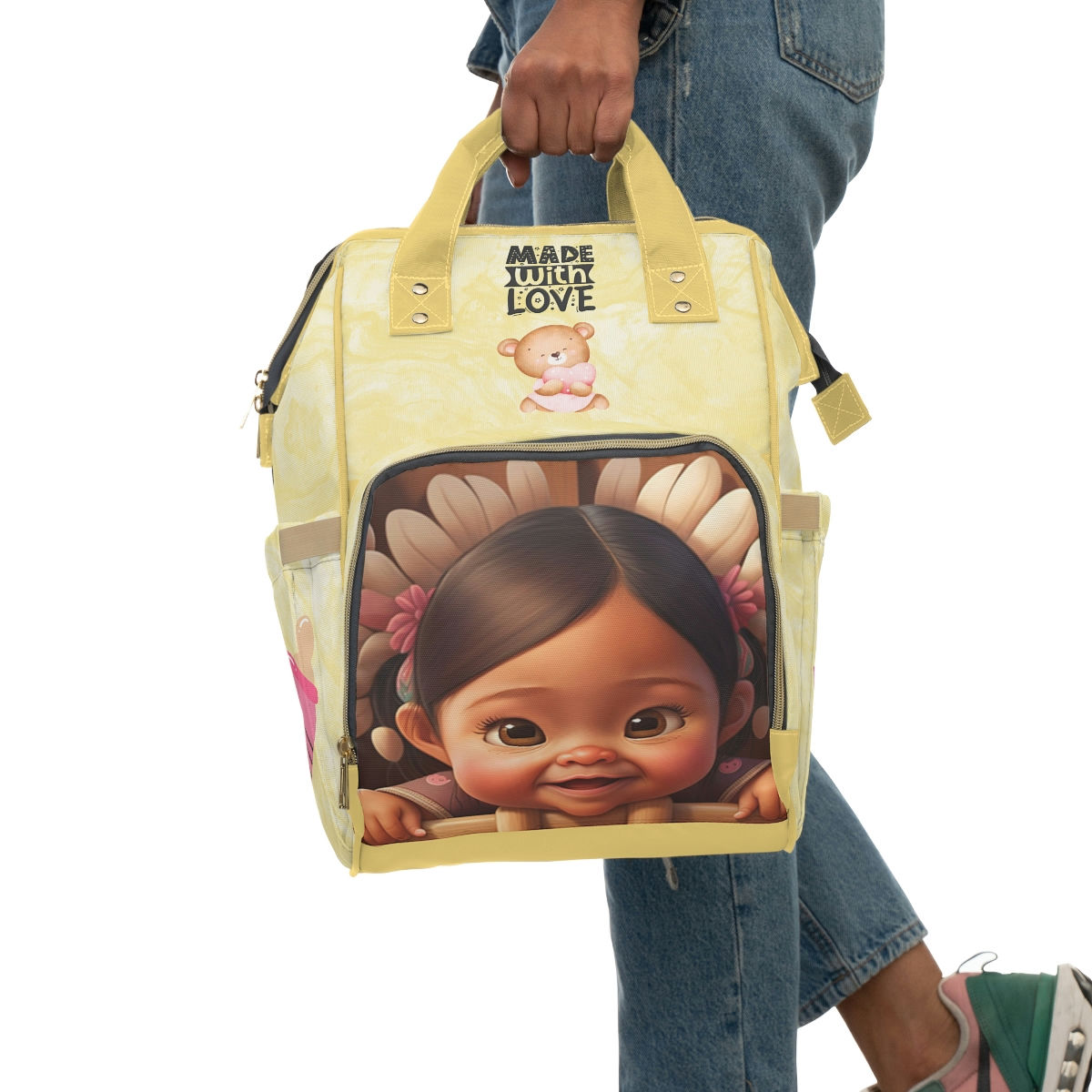 Cute as a Button Collection: "Alana" - Multifunctional Diaper Backpack