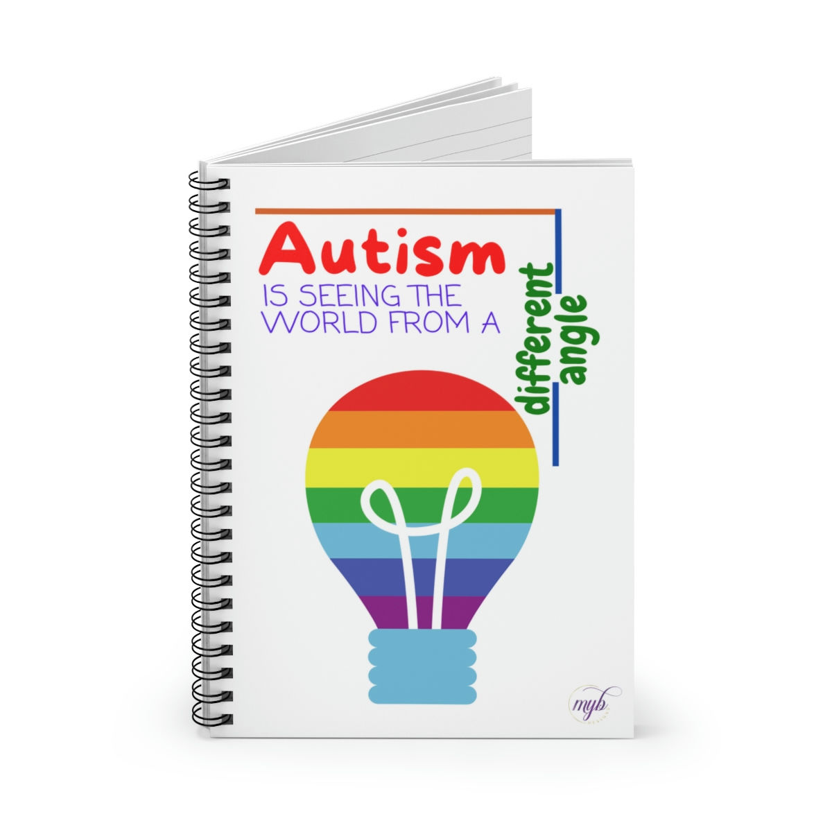 Autism Awareness: Lightbulb - Spiral Notebook - Ruled Line