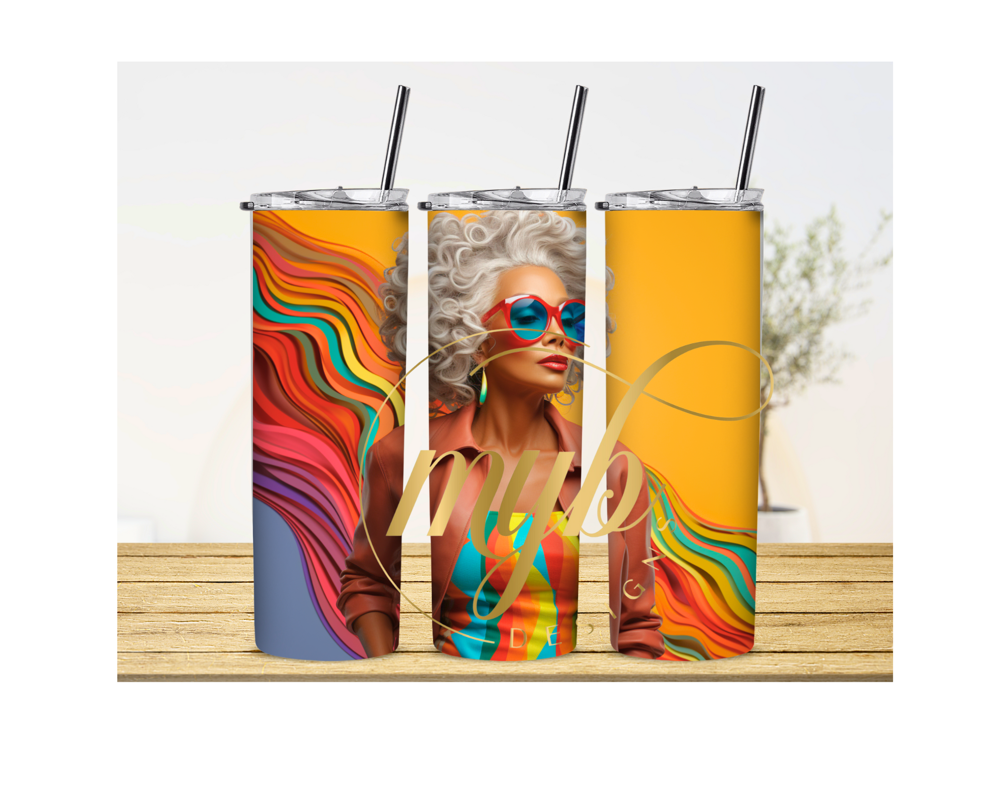 Vibrant Melanin Elegance Tumbler Wrap