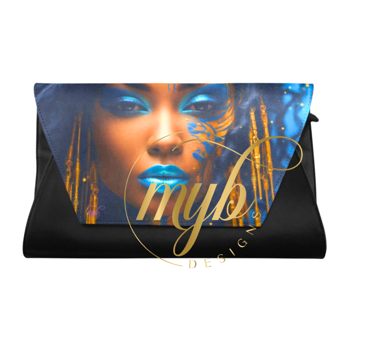 Blue and Gold Beauty Clutch Bag