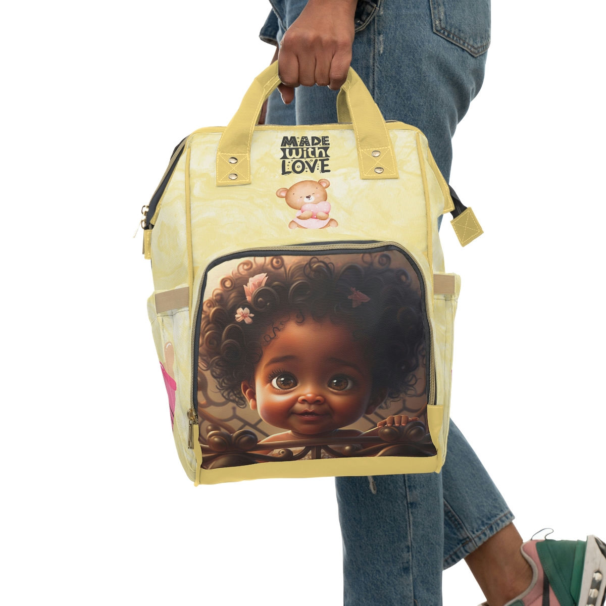 Cute as a Button Collection: "Peaches" - Multifunctional Diaper Backpack