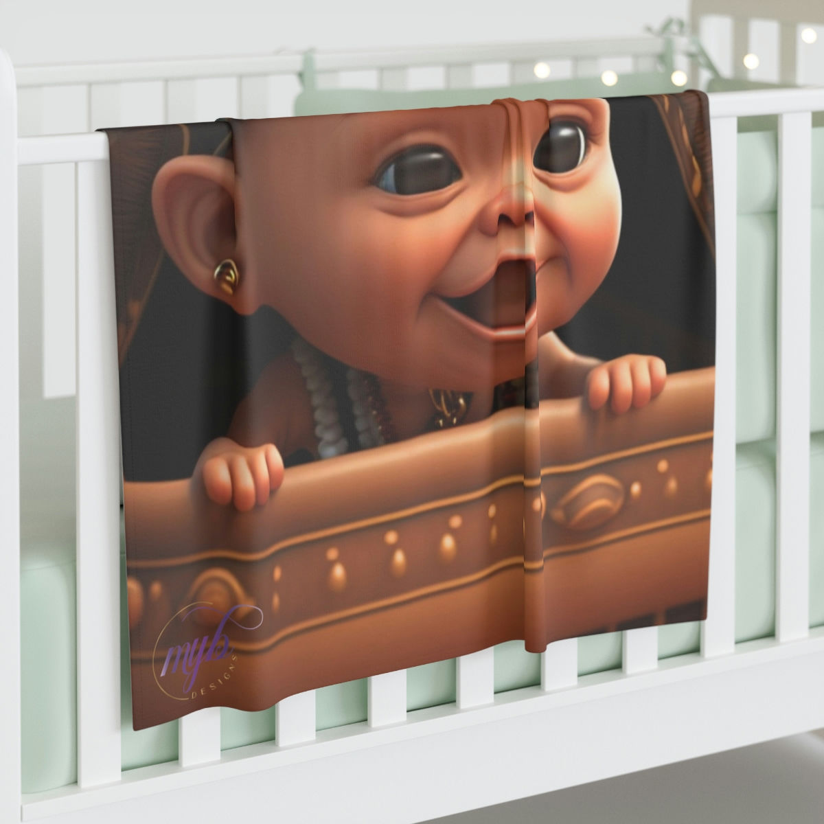 Cute as a Button Collection: "Schuyler" - Baby Swaddle Blanket