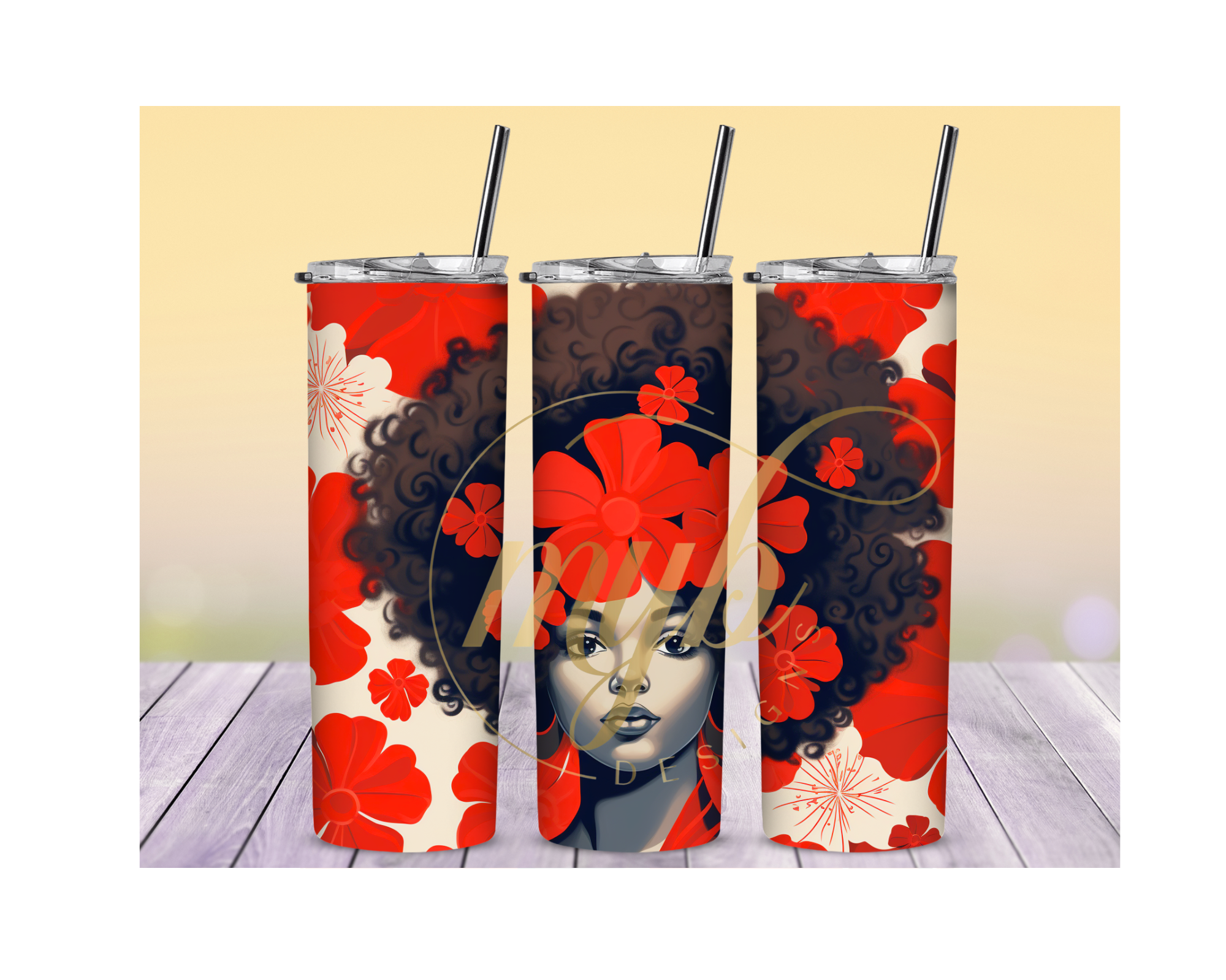 12 Bundle 20oz Tumbler Wraps - BlackWomen