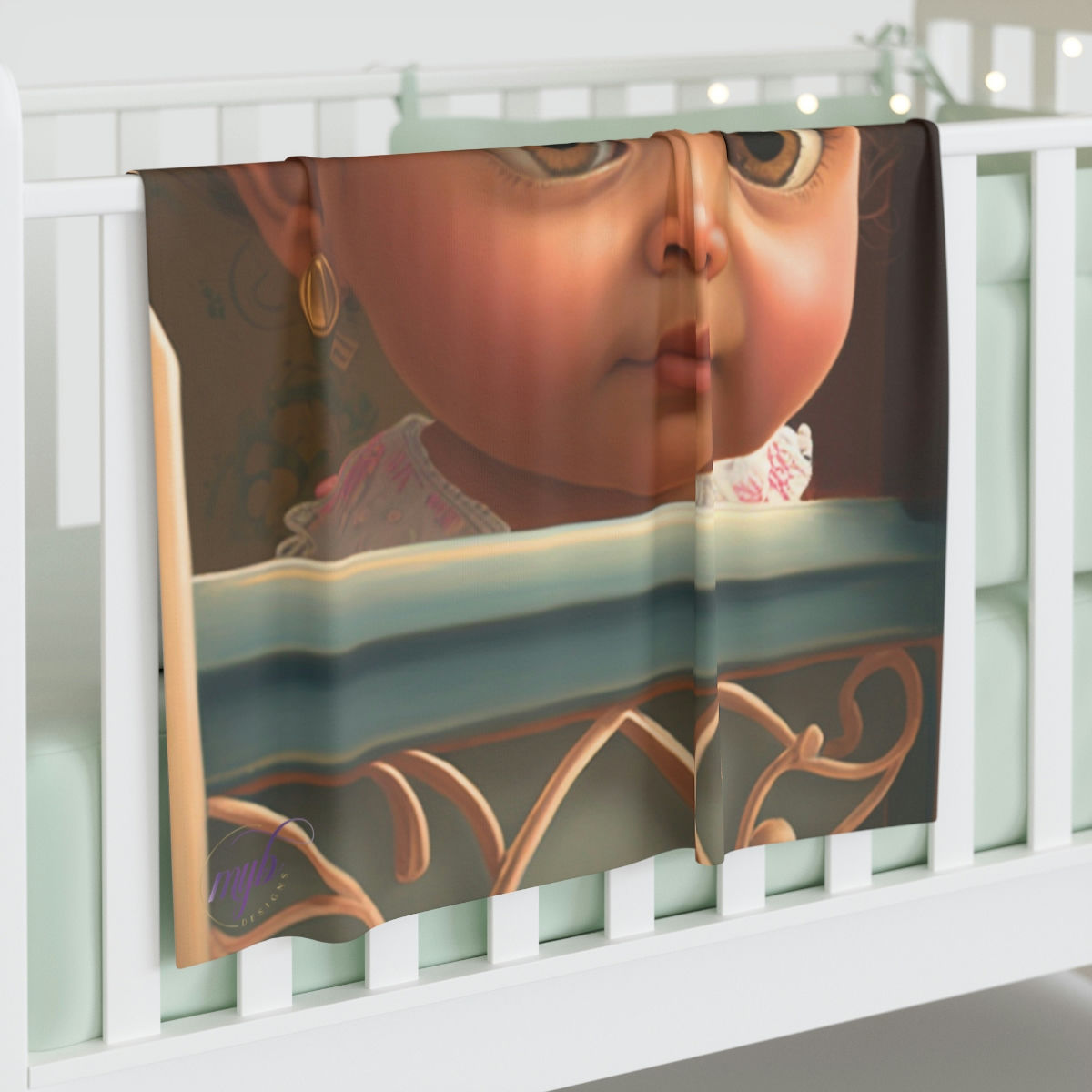 Cute as a Button Collection: "Lenna" - Baby Swaddle Blanket