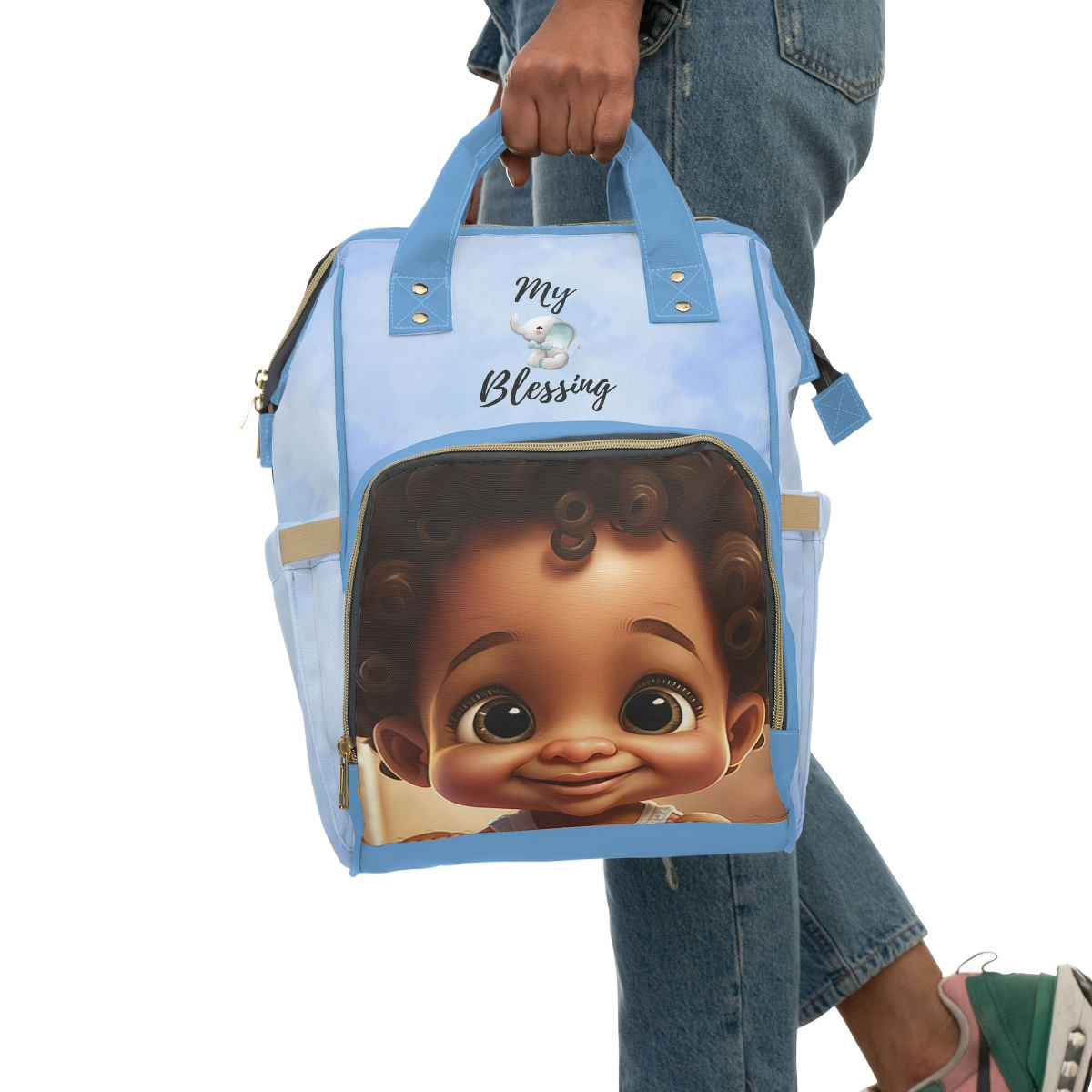 Cute as a Button Collection: "Reese" - Multifunctional Diaper Backpack