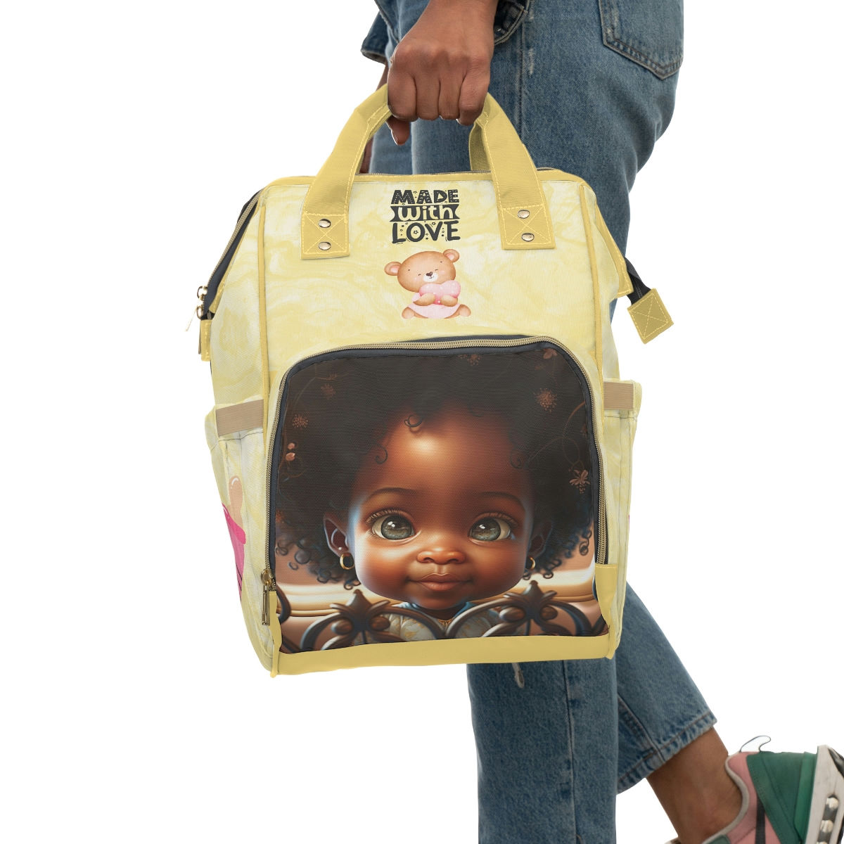 Cute as a Button Collection: "Jenna" - Multifunctional Diaper Backpack