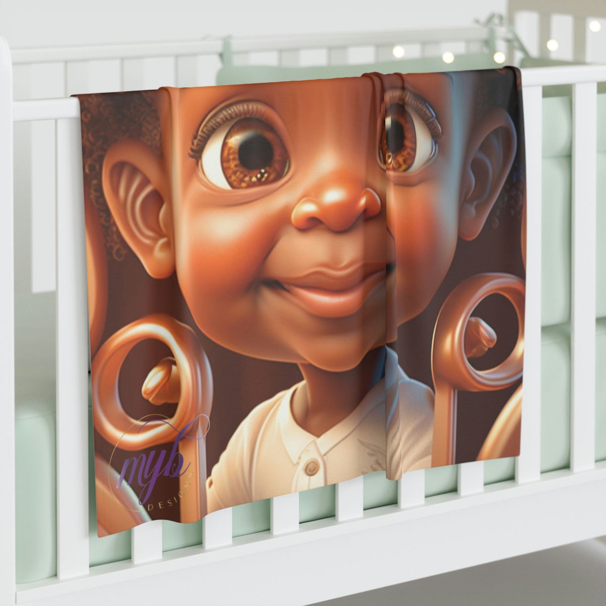 Cute as a Button Collection: "Mason" - Baby Swaddle Blanket