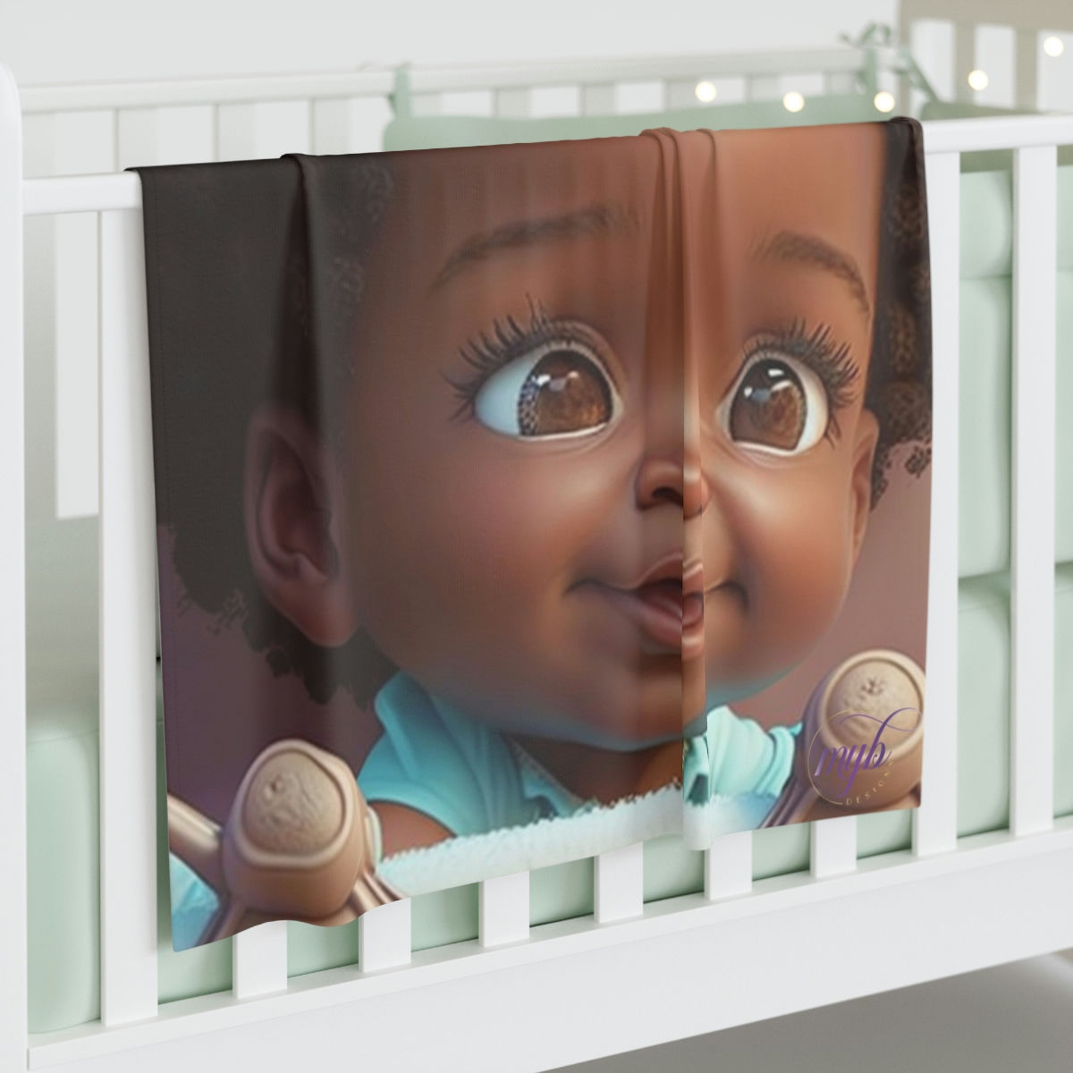 Cute as a Button Collection: "Derrick" - Baby Swaddle Blanket
