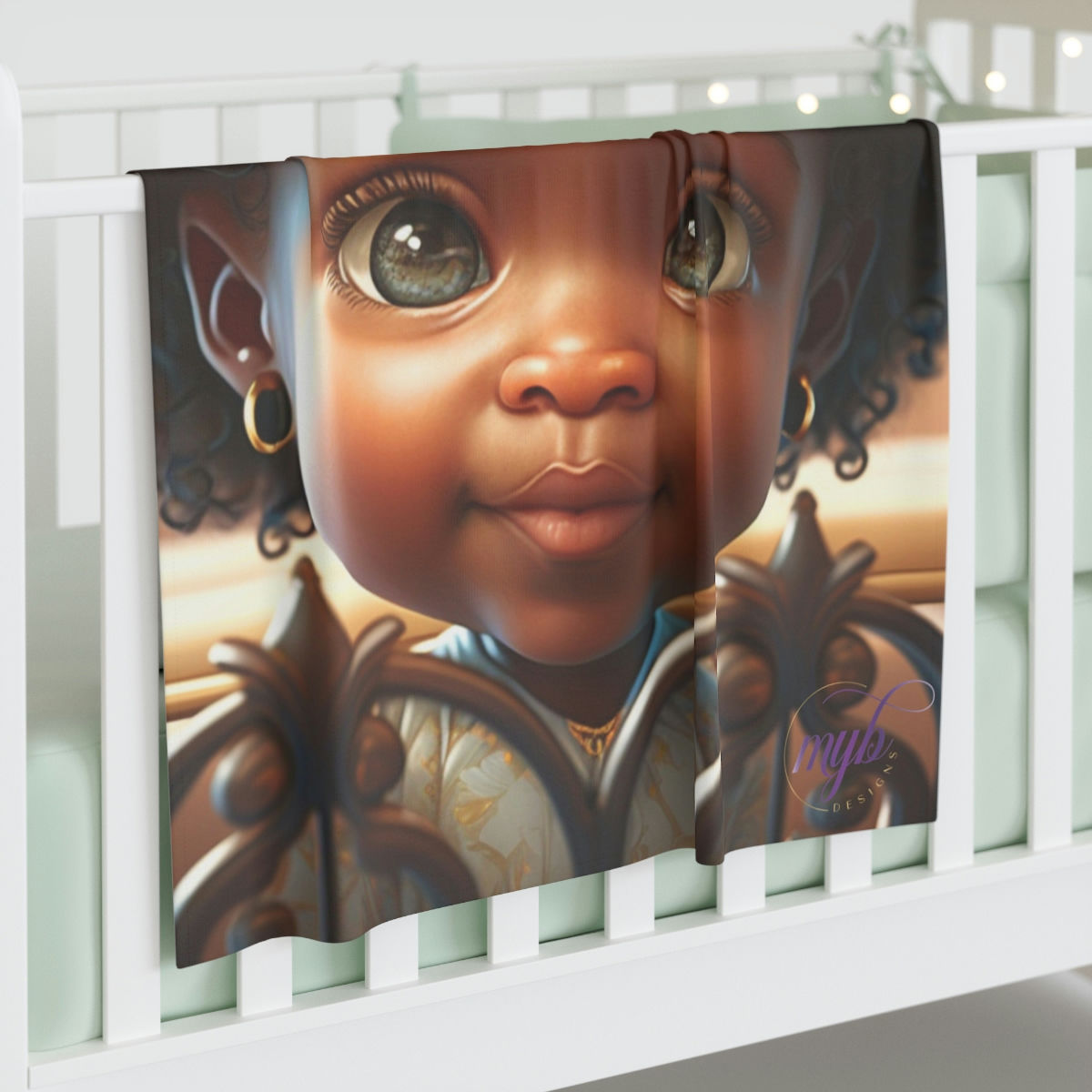Cute as a Button Collection: "Jenna" - Baby Swaddle Blanket