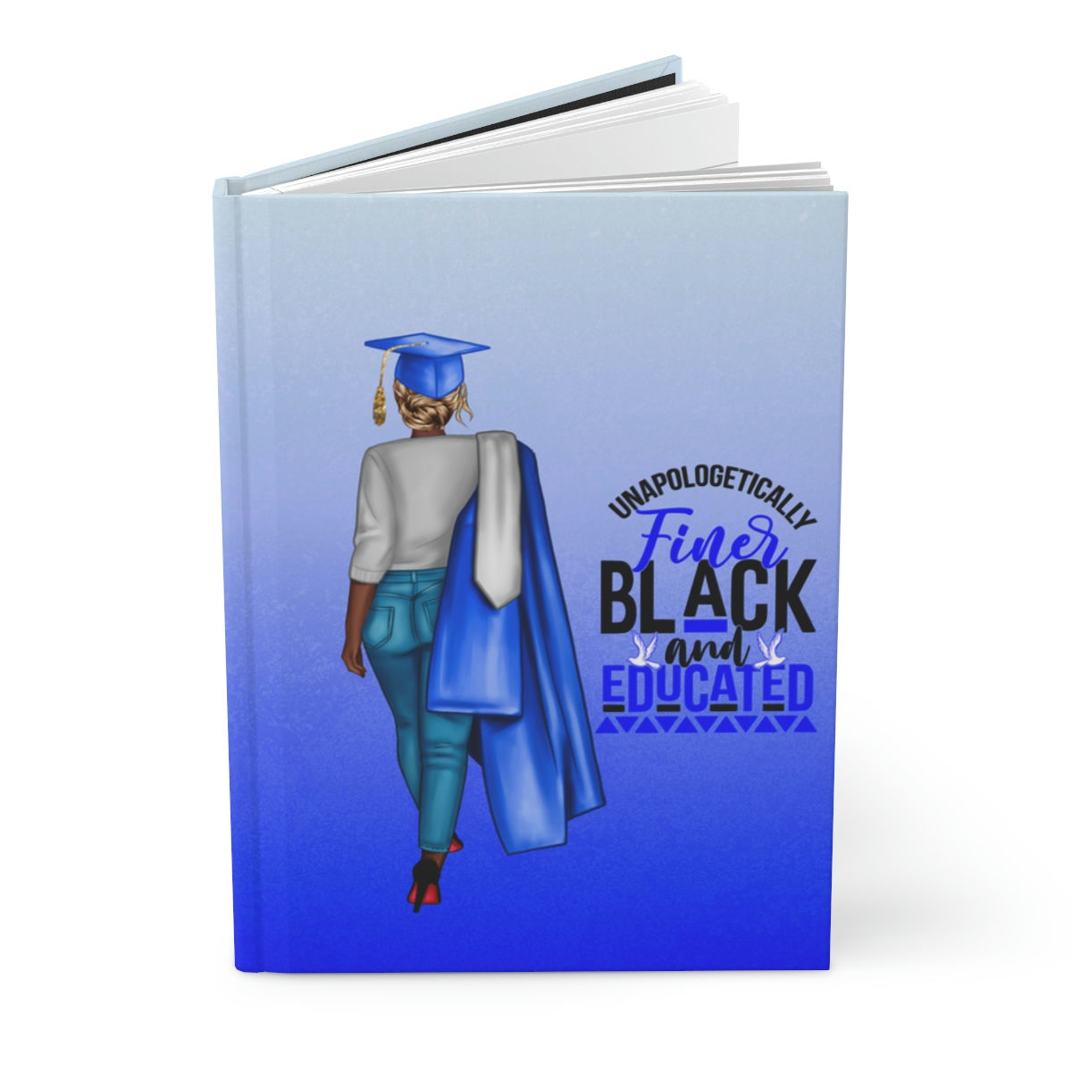Educated: Blue and White Grad - Hardcover Journal Matte