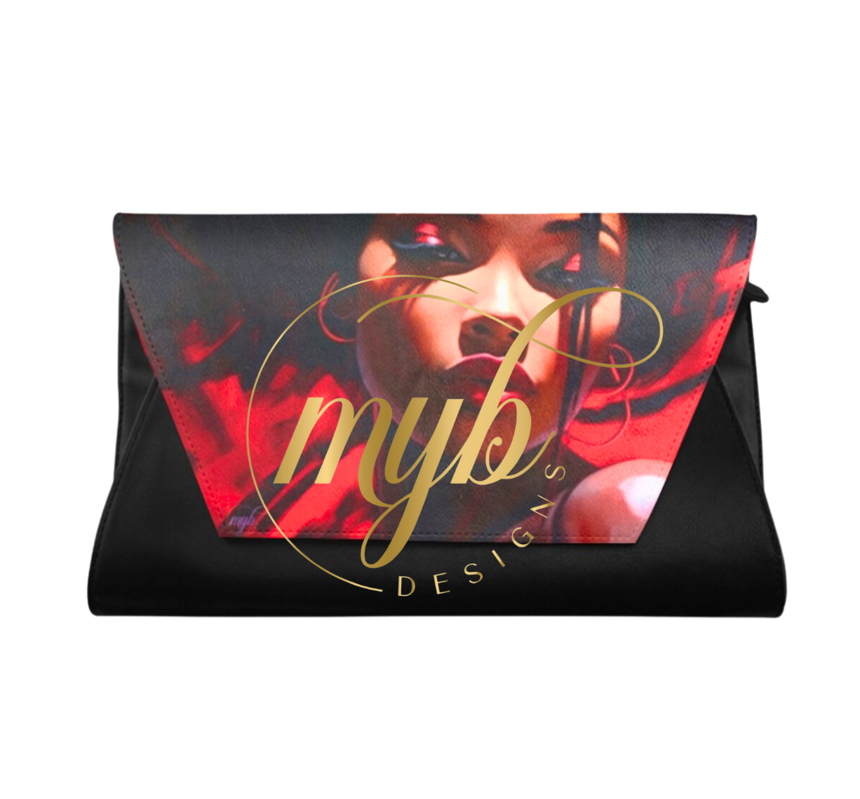 Crimson and Cream Beauty Clutch Bag