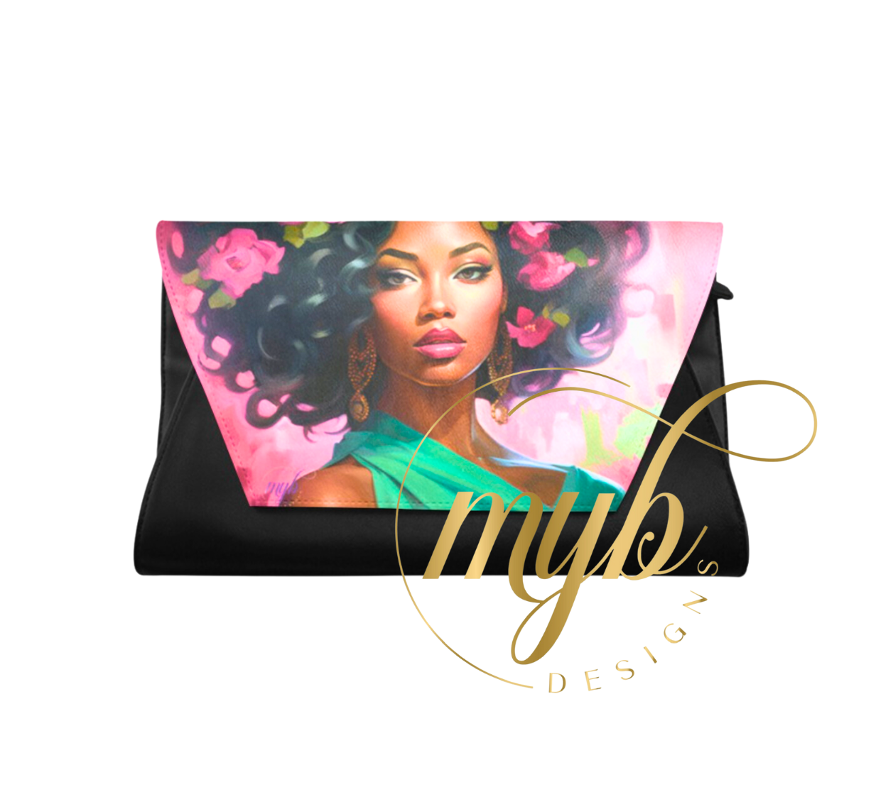 Pink and Green Beauty Clutch Bag