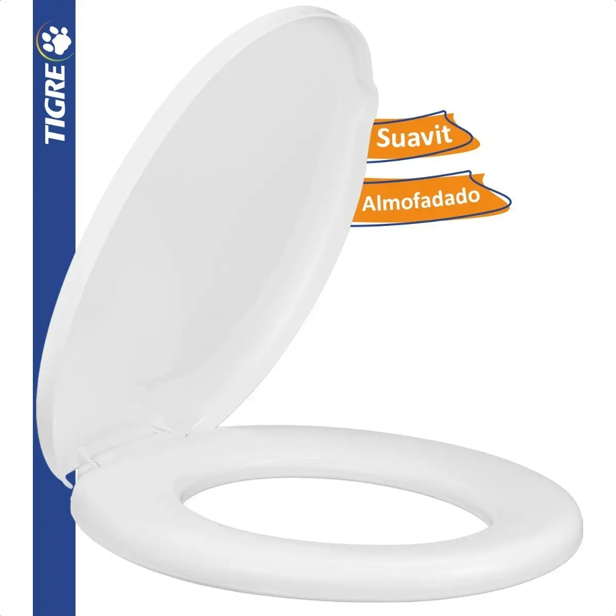 Assento Sanitário Tigre Almofadado Universal Oval Branco Assento Sanitário Tigre