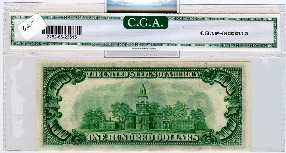 Thumbnail: FR 2152J 1934 $100 Federal Reserve Note CGA 66