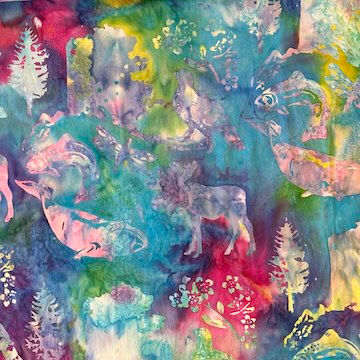 HF Batik Alaska Collage - Rainbow