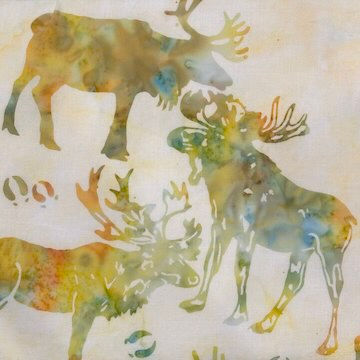 Thumbnail: HF Batik Moose and Caribou