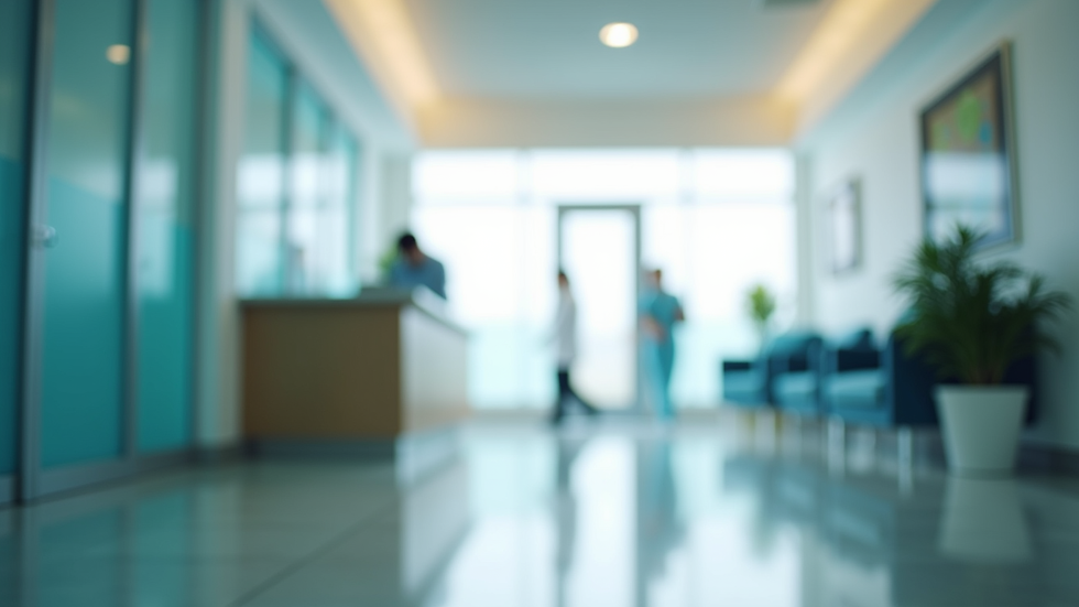Eye-level view of a healthcare facility's reception area