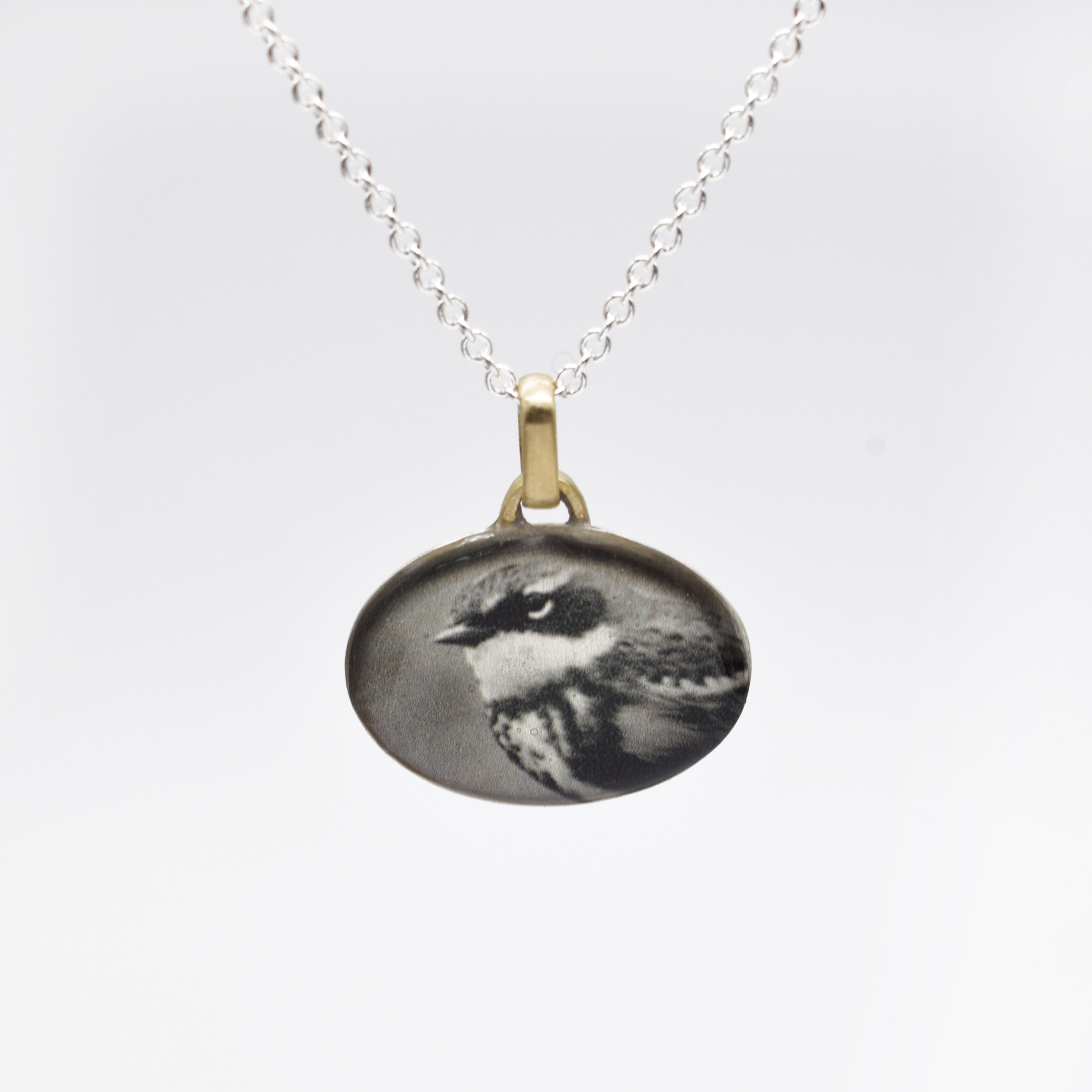 Warbler Oval Disc Pendant