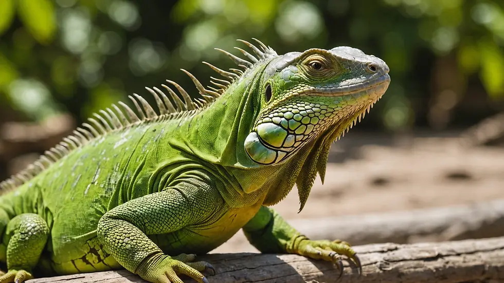 Green Iguana basking in the sun