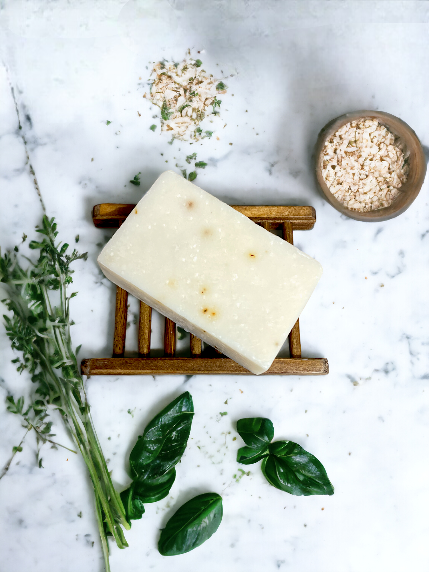 Spearmint Basil Bar Soap with Bamboo Soap Saver