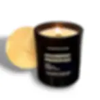 Cranberry Preserves Candle in matte black jar with bamboo lid and wood wick