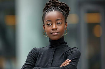 ai-generated-an-attractive-young-black-woman-standing-outdoors-with-her-arms-folded-free-p