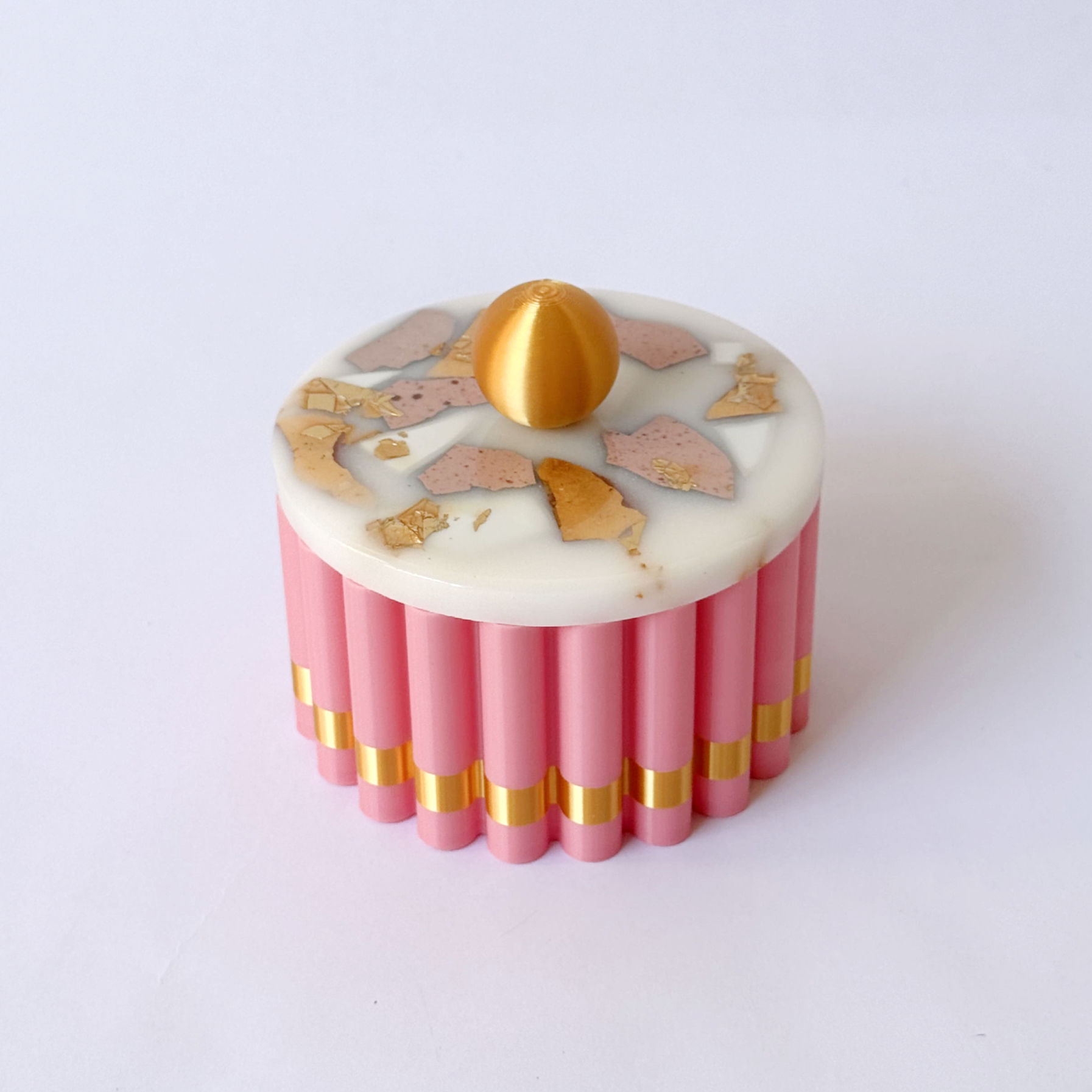 Ofelia: cofanetto - Bianco e rosa/oro