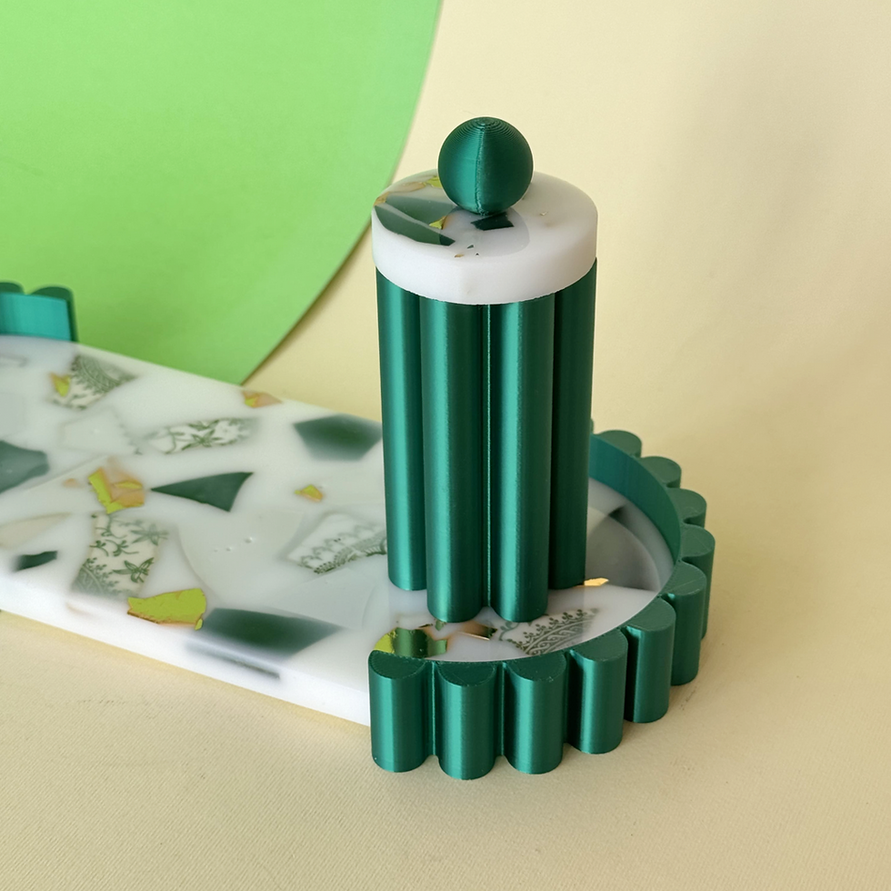 Thumbnail: Aura: set vassoio e cofanetto - bianco e verde