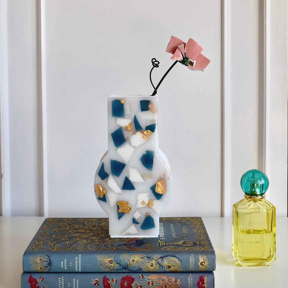 FIORE DI CERAMICA_FIORE CON CERAMICA RICICLATA_FIORE FATTO A MANO