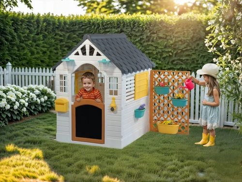 Shtëpi Lodër për Fëmijë – Playhouse Kopshti me Aksesore Kopshtarie