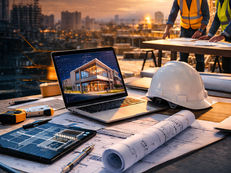 Illustration showing a CEO or developer evaluating risks when selecting a general contractor, highlighting concerns like project delays, cost overruns, and coordination issues