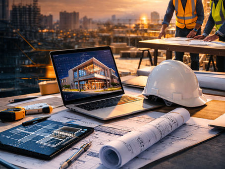 Illustration showing a CEO or developer evaluating risks when selecting a general contractor, highlighting concerns like project delays, cost overruns, and coordination issues