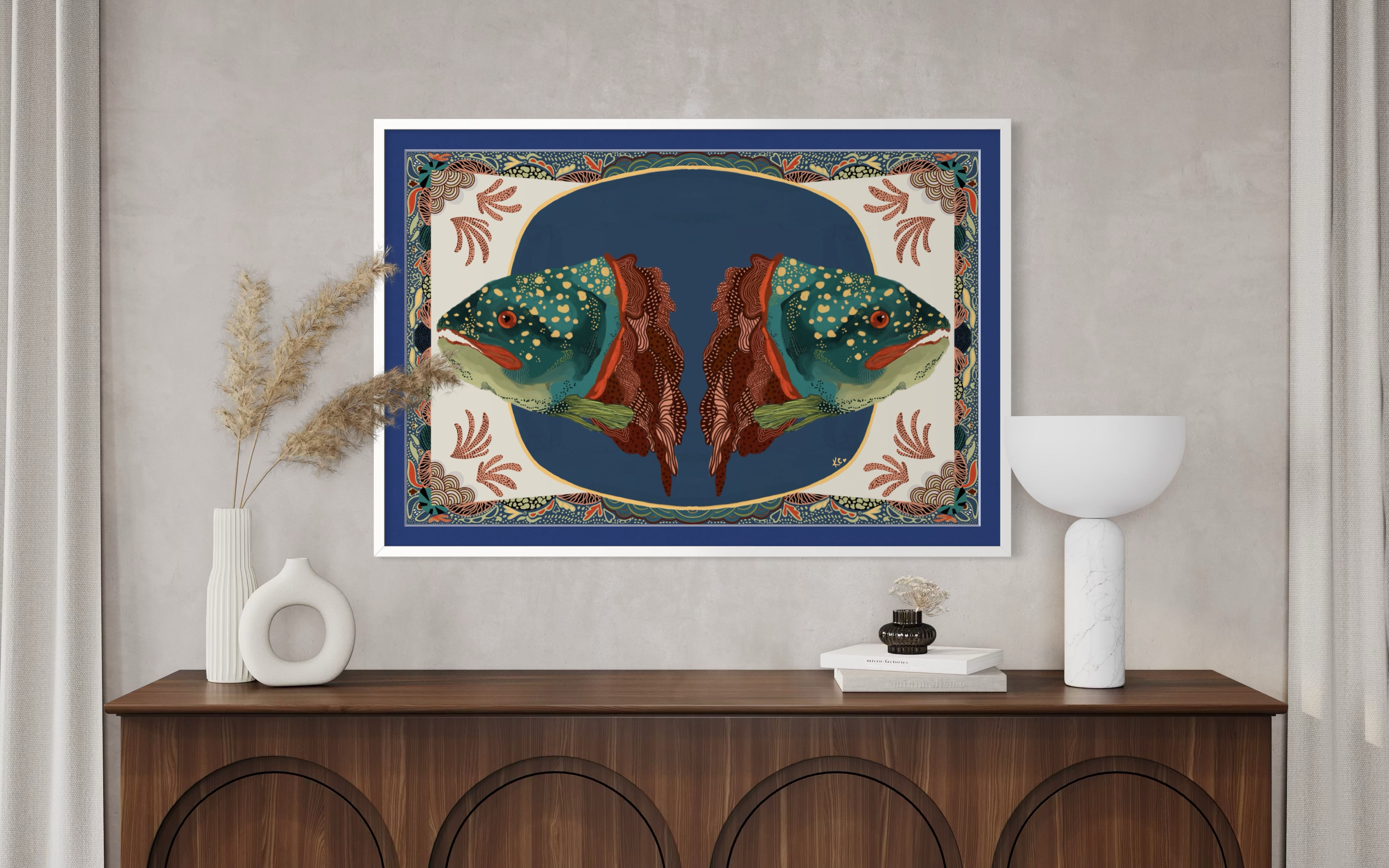 T(w)in Fish- Fish Framed Print, BrightPopShopArt, Multiple Styles Available