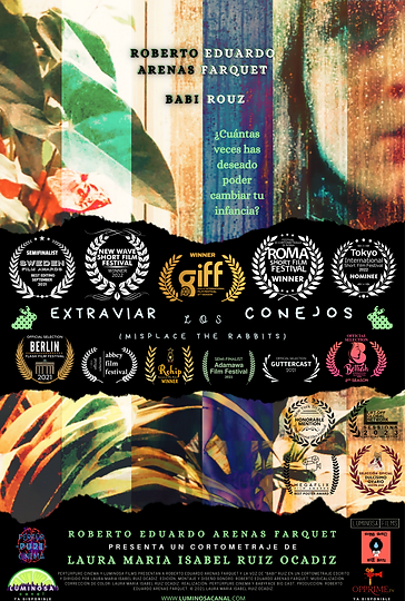 Extraviar los conejos (cortometraje), dirigido por MarÃa Ruiz Ocadiz - Póster en Español