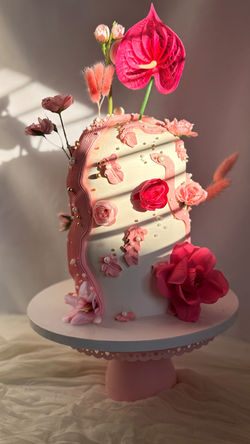 Pink dome flower cake