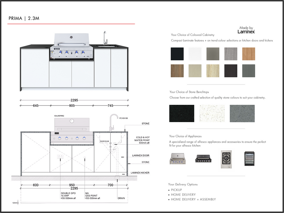 Prima 2.3m Euro Alfresco Kitchen