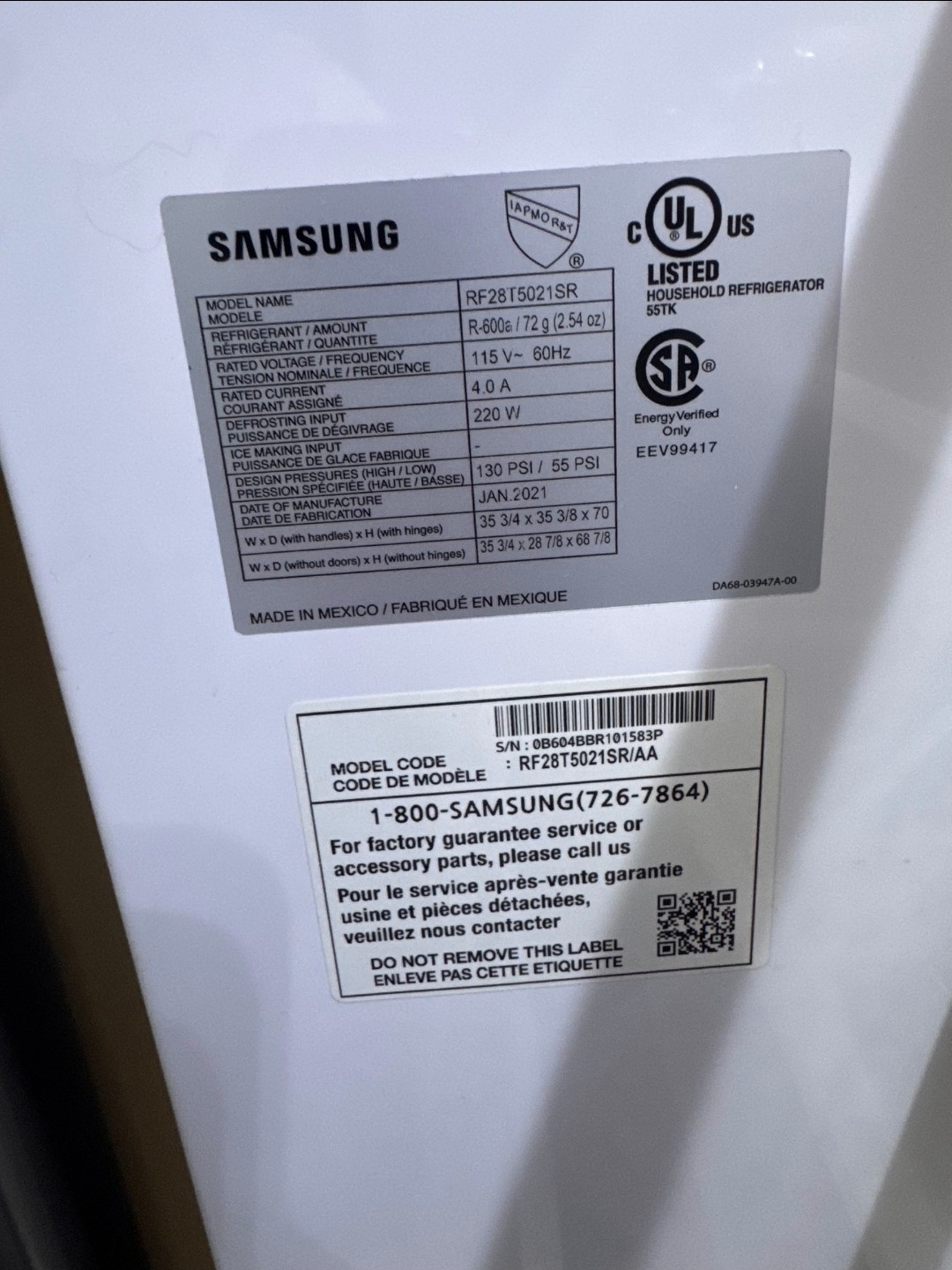 Samsung refrigerator not cooling