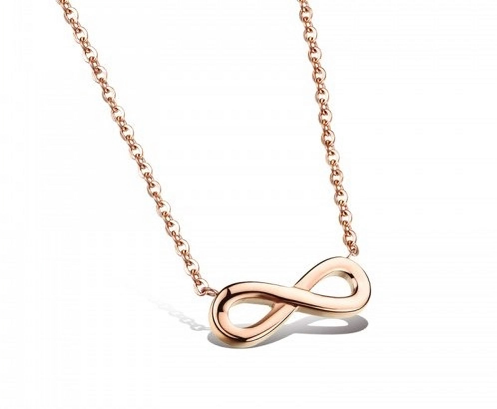 Klassische Infinitykette aus vergoldetem Edelstahl mit einem dezenten Unendlichkeitszeichen.