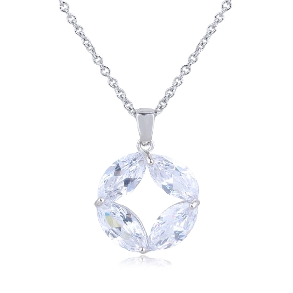 Elegante Kette mit vier Marquise-Zirkonias im runden Design – *MAKANI