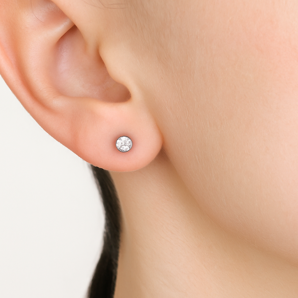 Kristall Ohrstecker 4 mm Durchmesser