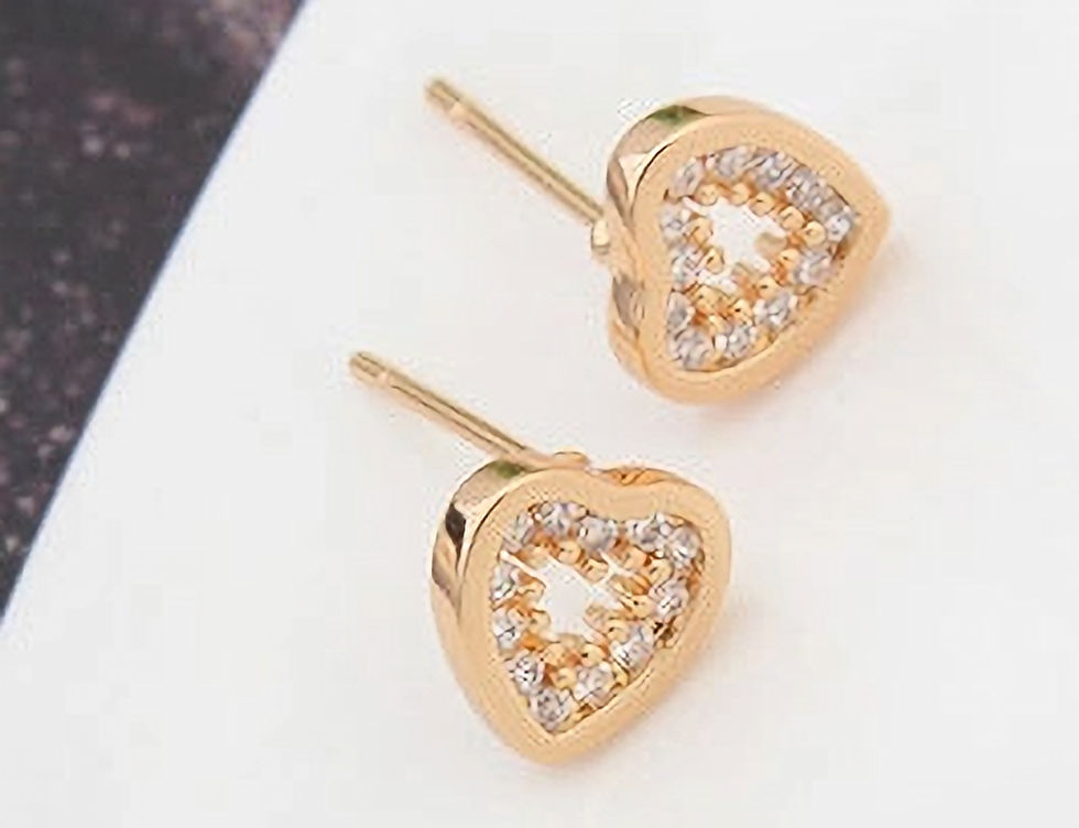 Miniaturbild: Herz Ohrstecker mit Zirkonia, klassisch glänzend – *ALEC