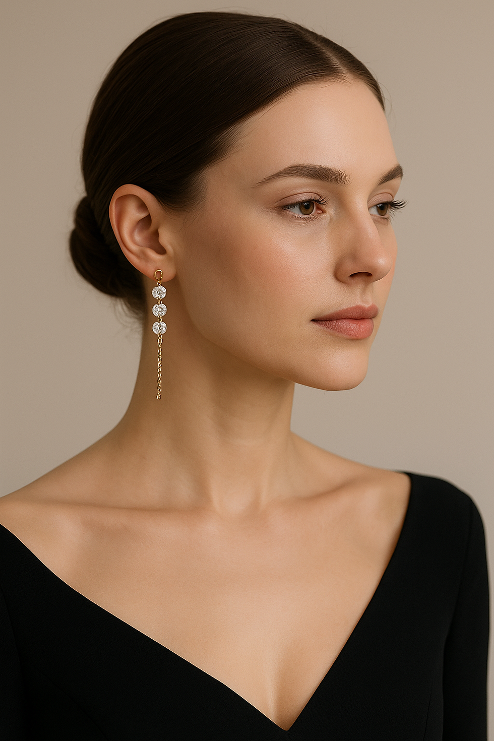 Kristall Ohrhänger - vergoldeter Edelstahl