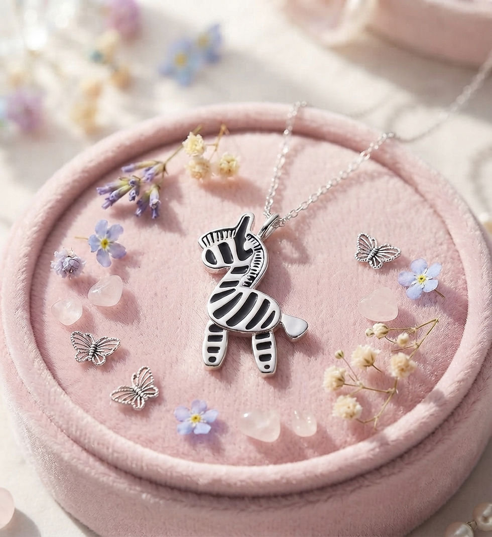 Miniaturbild: Produktfoto eines verspielten Zebra-Kettenanhängers