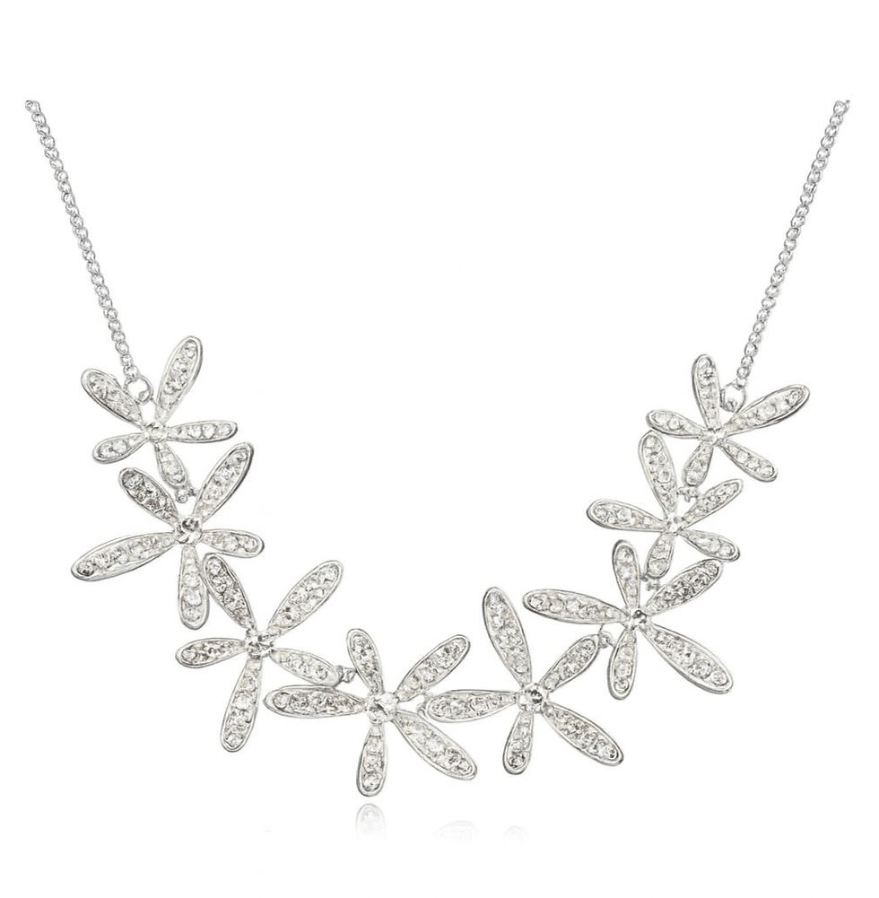 Halskette mit Kristall-Blüten im Blumenstrauß-Design – *JULIE -